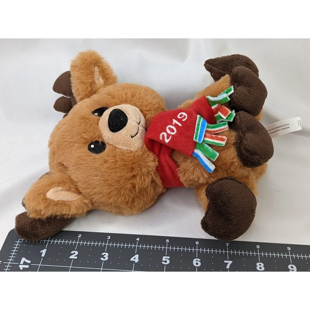 American Greetings Deer‎ Plush 8 Inch 2019 Christmas Scarf Stuffed Animal Toy